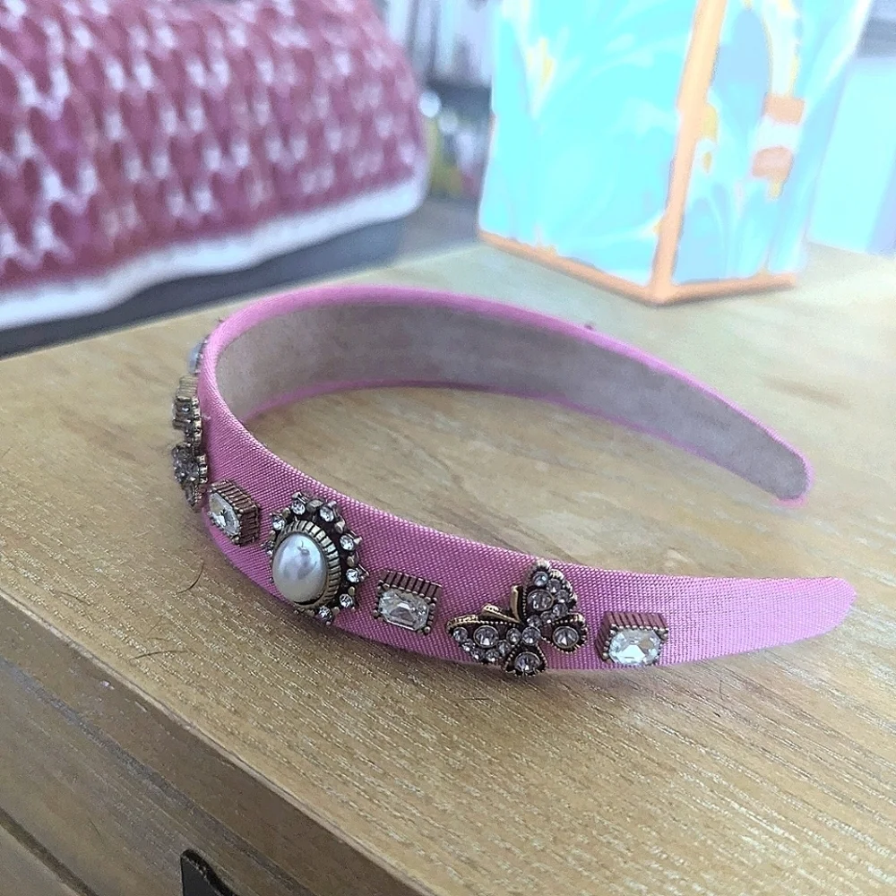 Embellished Pink Headband NWOT